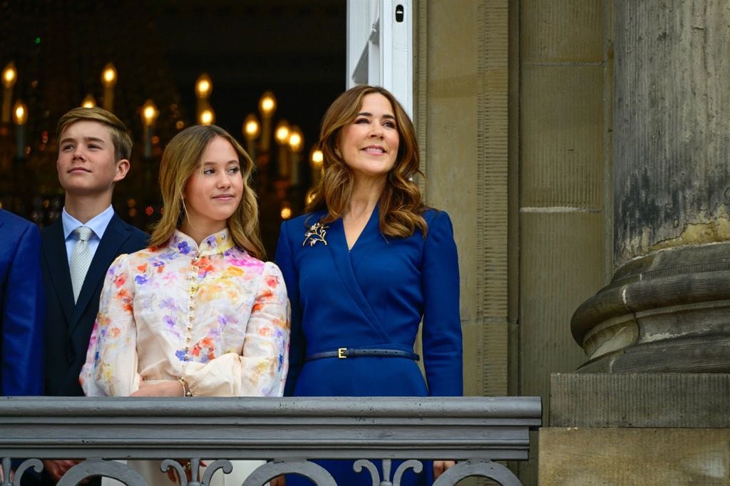 Mary de Dinamarca, Josephine de Dinamarca y Vincent de Dinamarca en el 57 cumpleaños de Federico de Dinamarca 