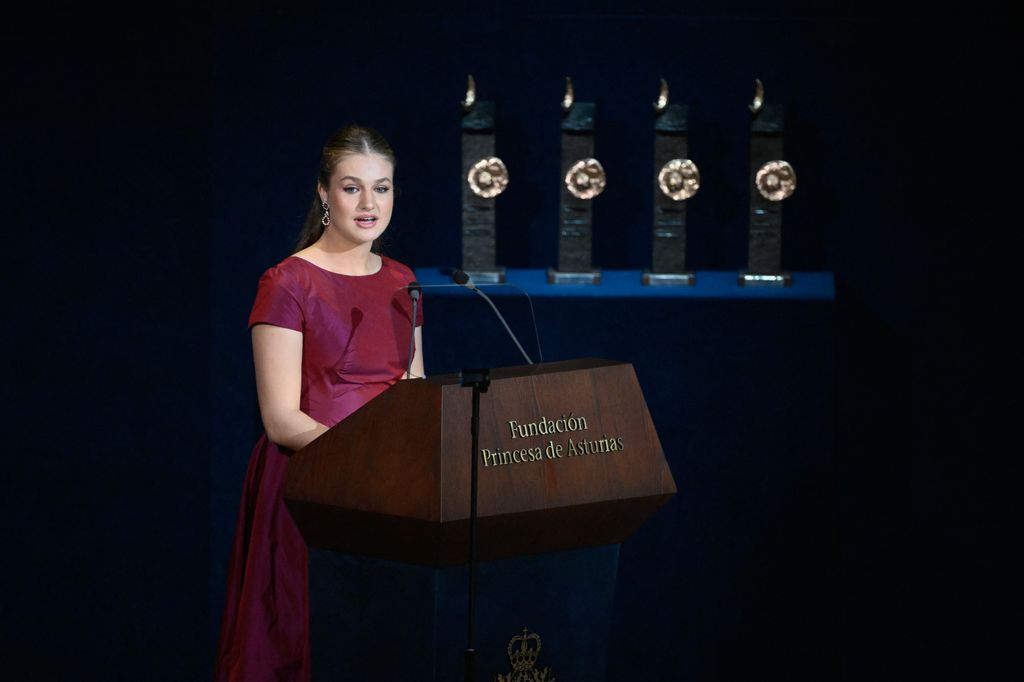 La princesa Leonor dando su discurso en los Premios Pricnesa de Asturias 2026
