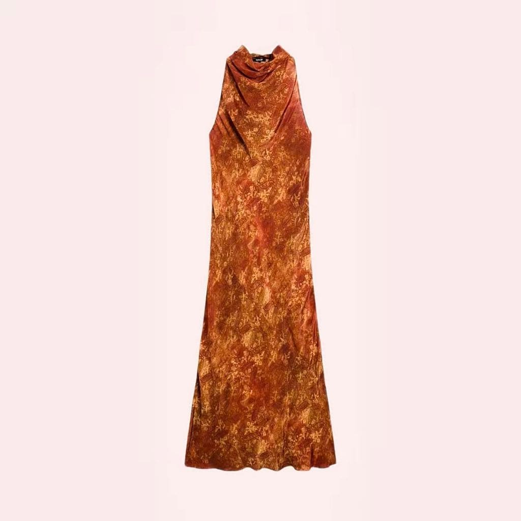 Vestido largo fluido de Massimo Dutti