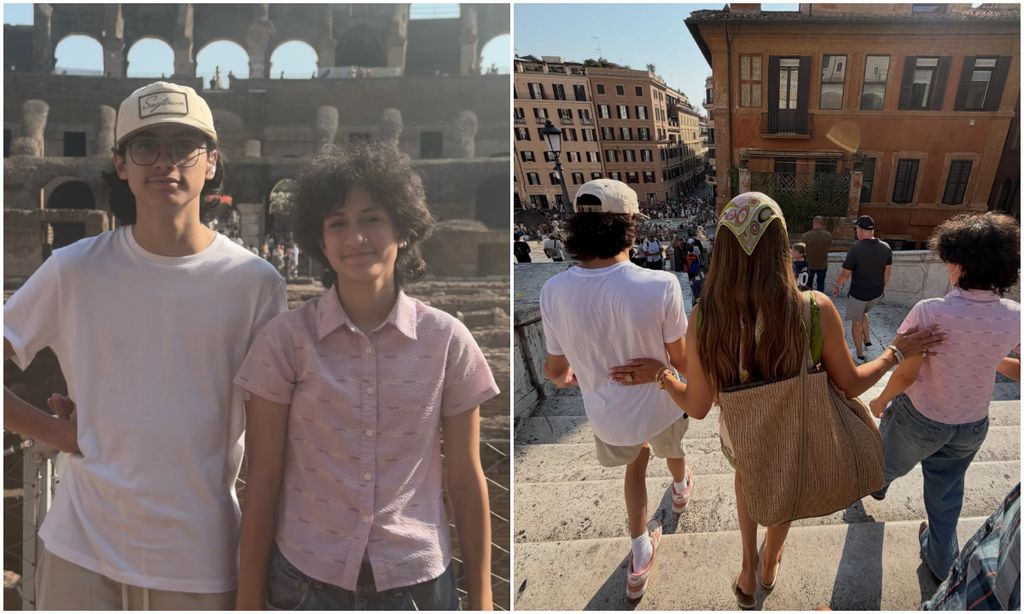 Jennifer Lopez y sus hijos visitaron el Coliseo Romano durante su paseo por Roma.