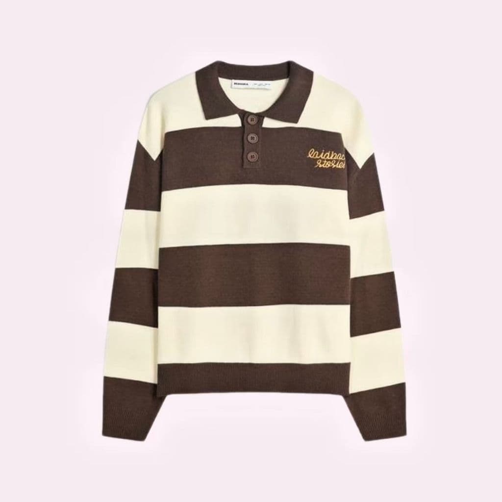 Polo a rayas oversize de Bershka