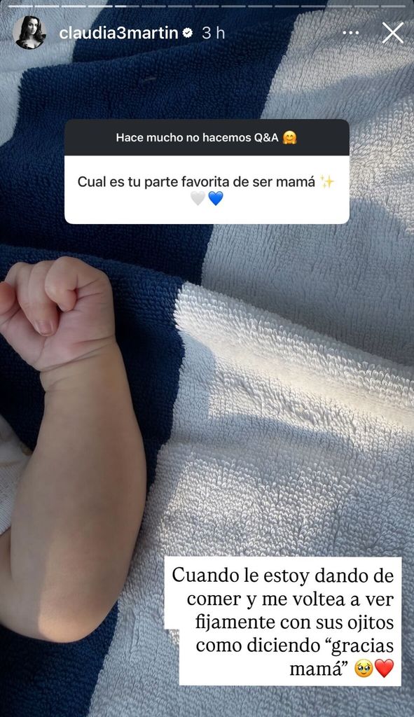 Claudia Martín y su parte favorita de ser mamá. 