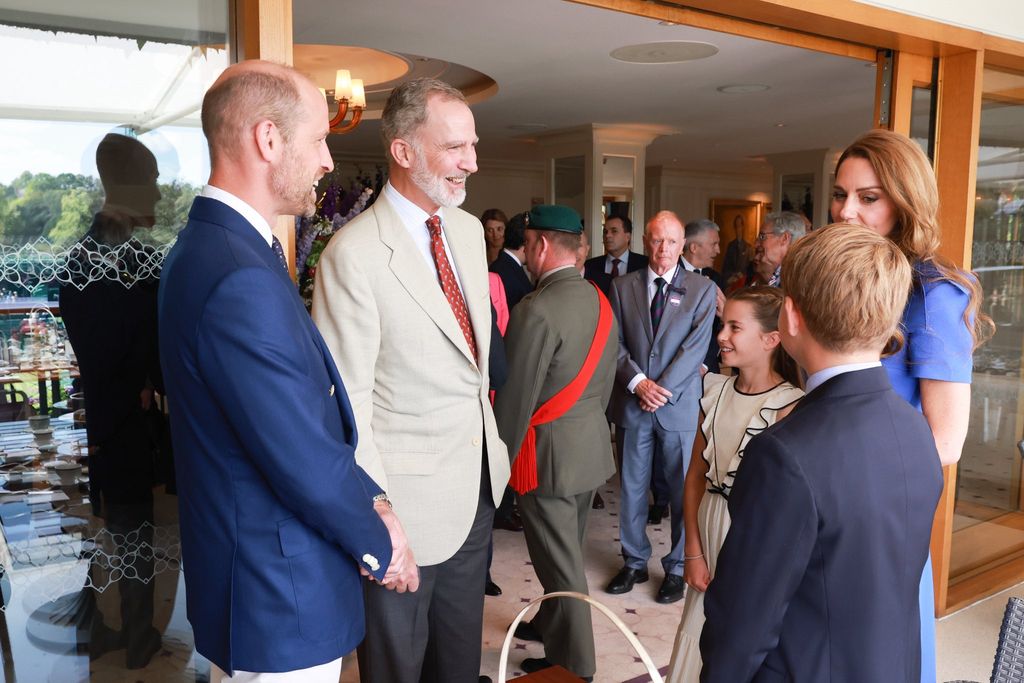 Kate, Guillermo y sus hijos coinciden con Felipe VI en la final de Wimbledon el 13 de julio de 2025