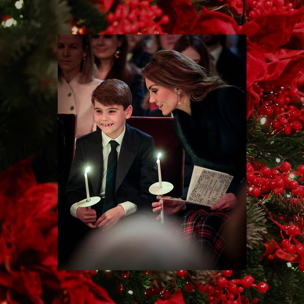 Kate Middleton y Louis charlan durante el concierto de villancicos de Navidad organizado en la Abadía de Westminster