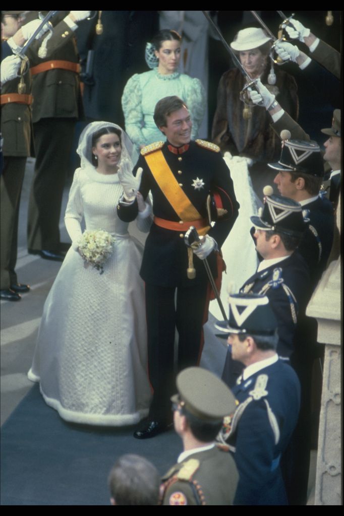 María Teresa de Luxemburgo en su boda con vestido de novia de Pierre Balmain