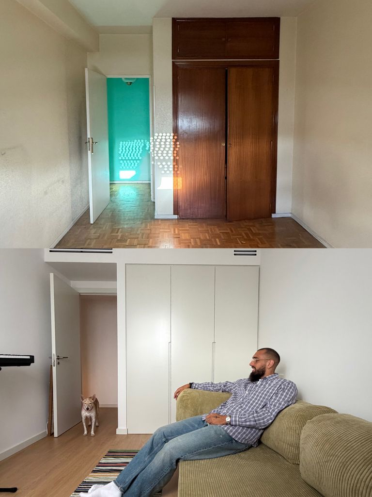 Antes y después del piso de Borja Iglesias y su novia, María Valero, en Madrid