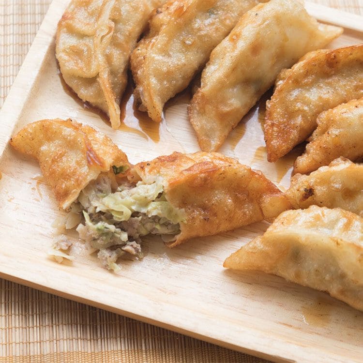 'Gyozas' de gambas y verduras