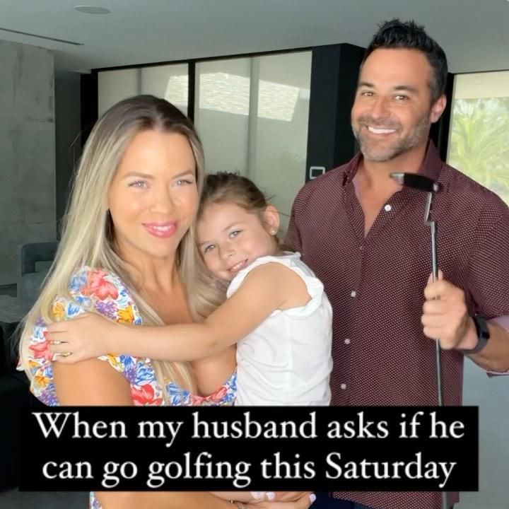 Ximena Duque, su hija Luna y su esposo Jay Adkins