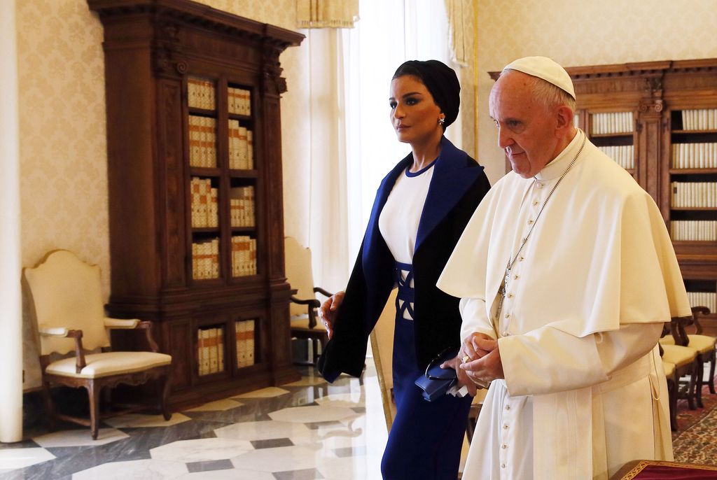 Con el Papa Francisco en el año 2016 para hablar de proyectos relacionados con la educación en lugares en conflicto