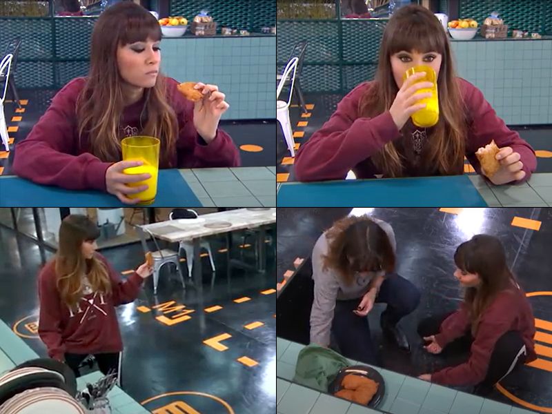 Aitana, en algunos momentos de su divertida anécdota protagonizada durante su estancia en OT, relacionada con sus 'adorados' San Jacobos. 