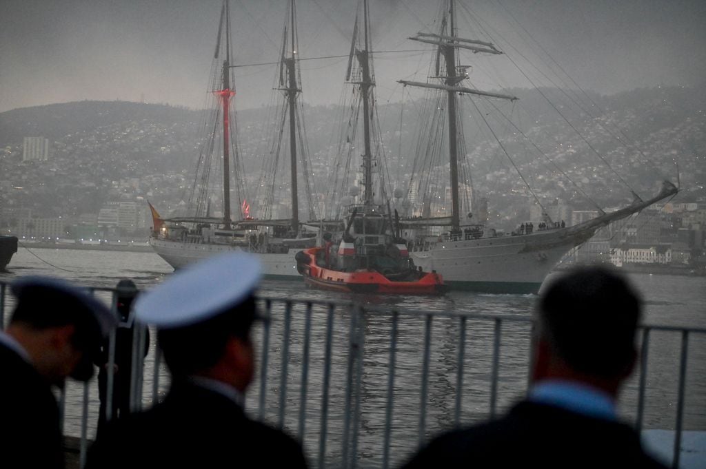 La princesa Leonor llega a Valparaíso (Chile) a bordo de Elcano en abril de 2025