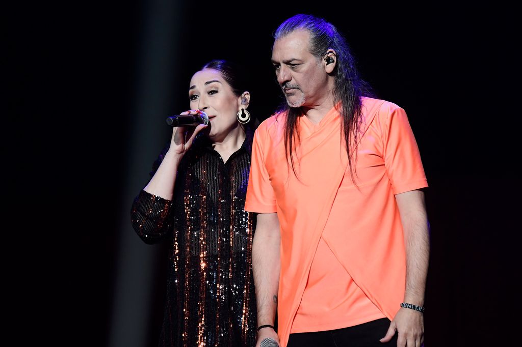 Camela durante un concierto