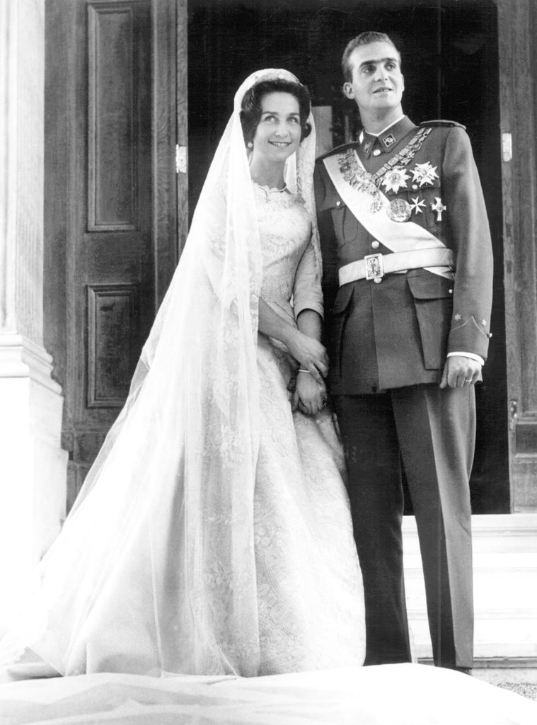 La reina Sofía el día de su boda con el rey Juan Carlos