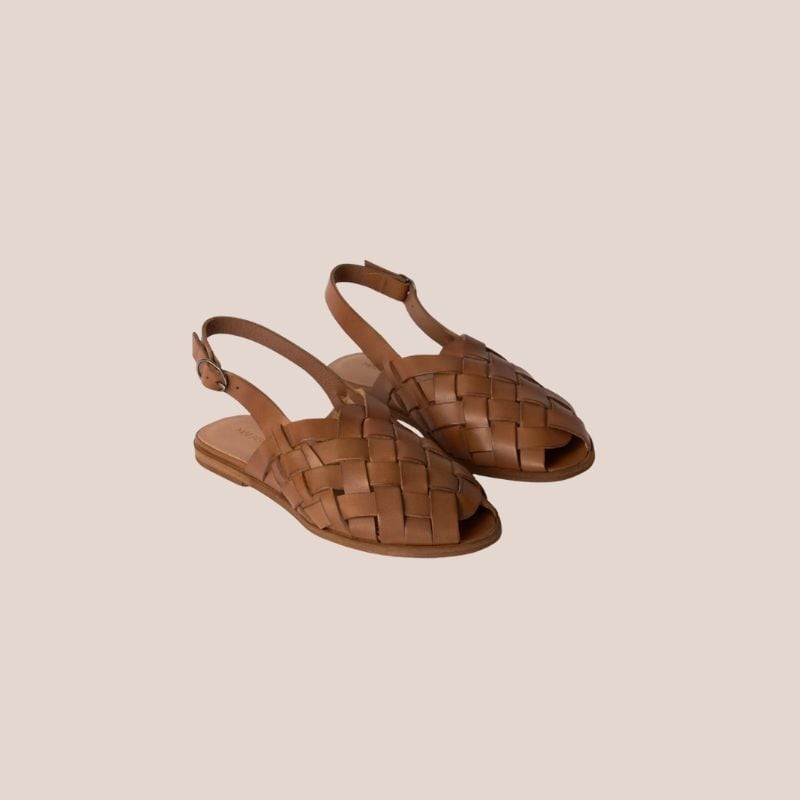 sandalias de cuero trenzado