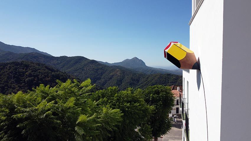 Obra de Arte contemporáneo en las calles de Genalguacil, Málaga