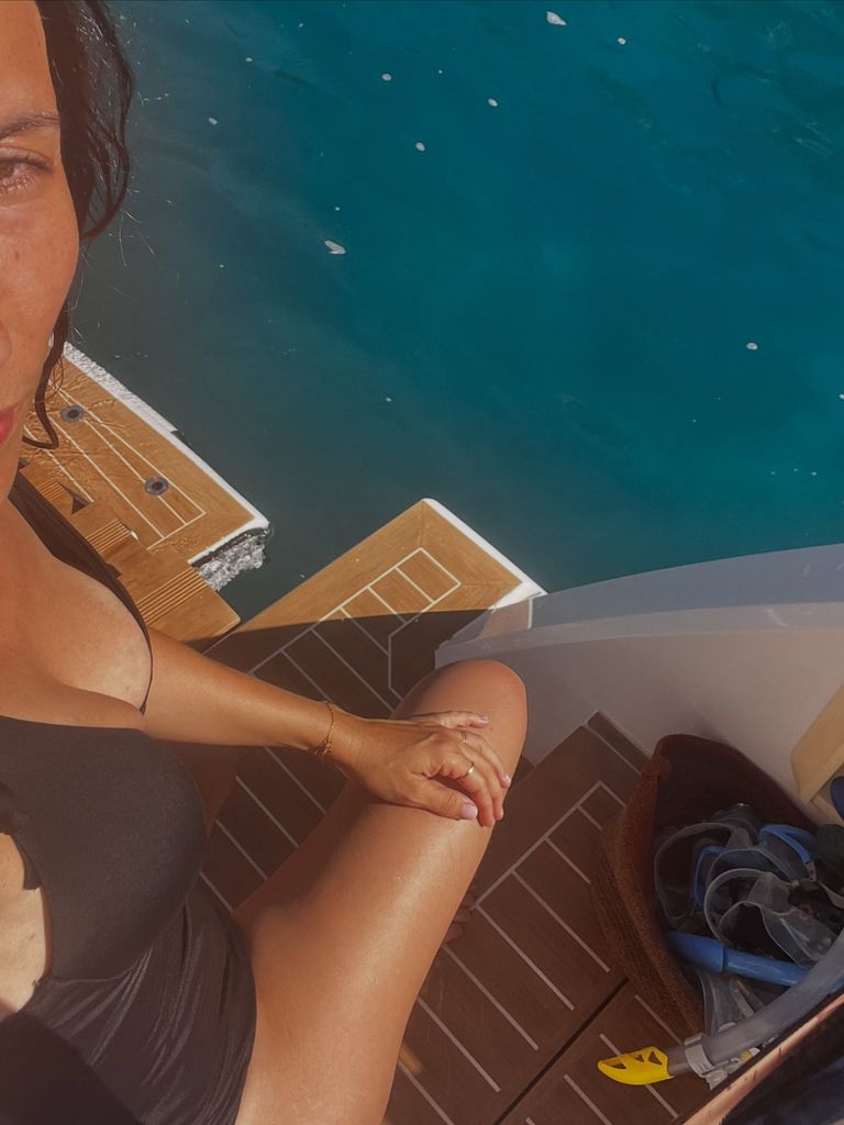 Bárbara, disfrutando del sol