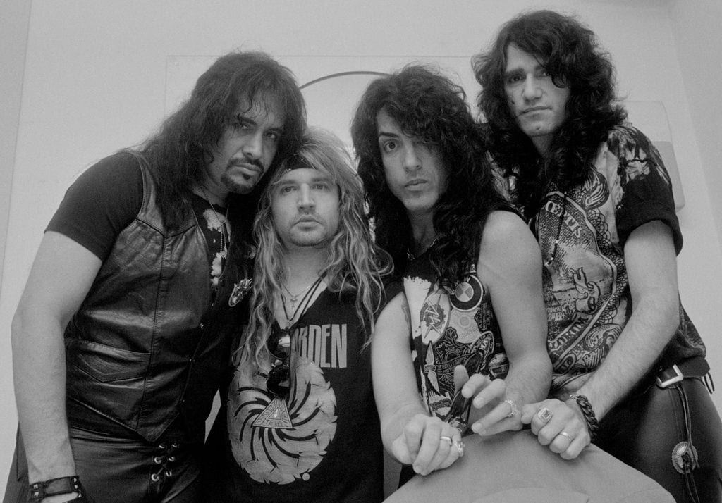 Los integrantes de KISS en 1992: Gene Simmons, Eric Singer, Paul Stanley y Bruce Kulick. 