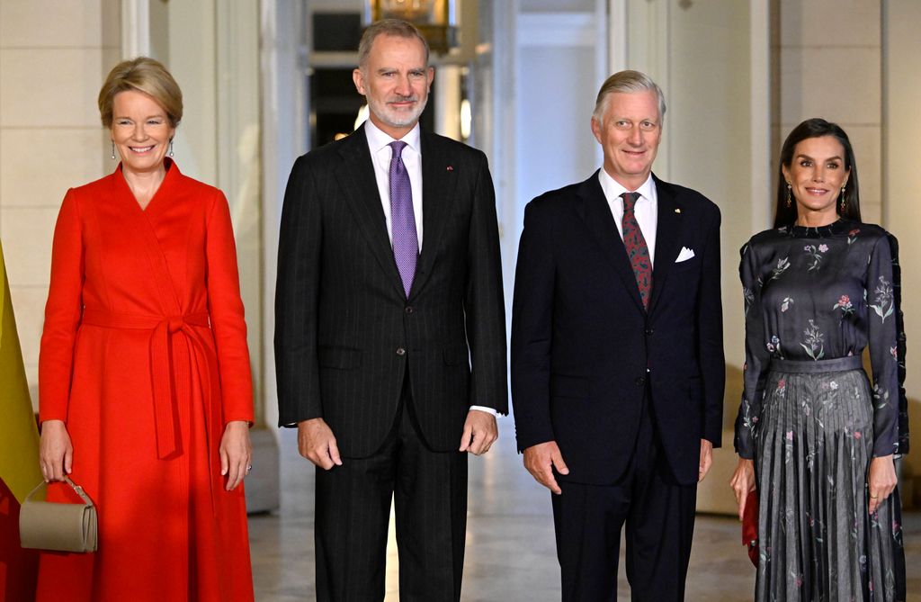 Los Reyes, recibidos por Felipe y Matilde de Bélgica en el Palacio Real de Bruselas