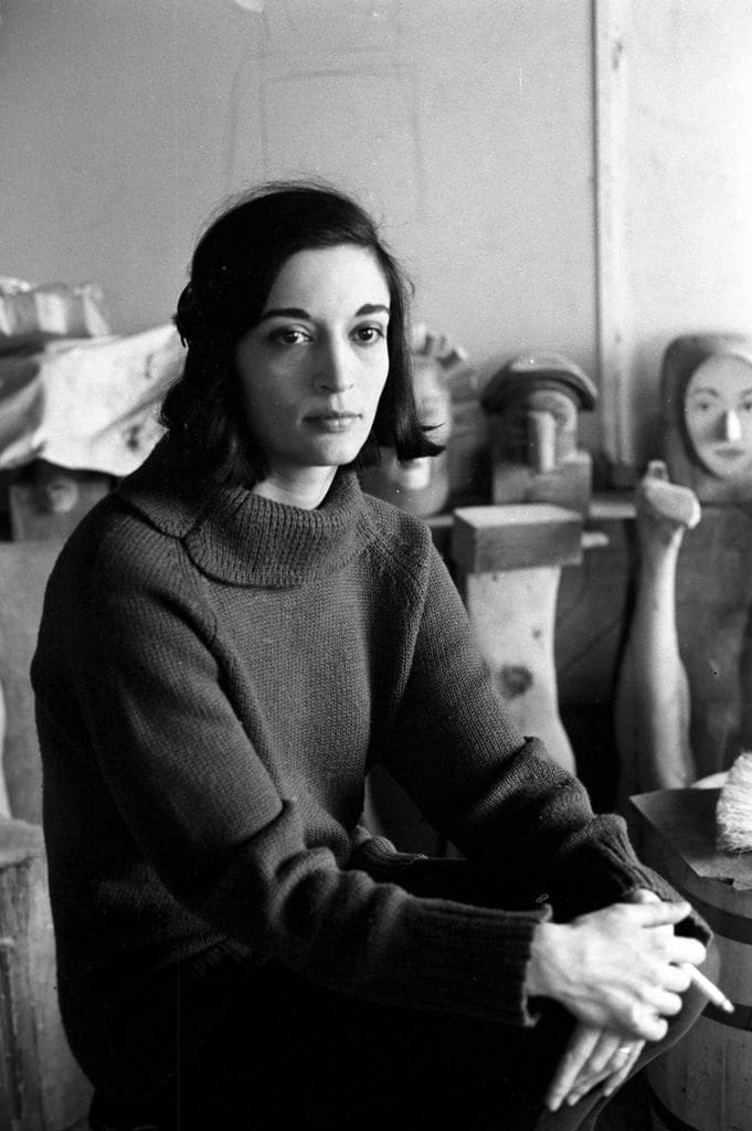 Pop art sculptor Marisol Escobar (1930 â 2016), known as Marisol, in her studio, 1963. (Photo by Ben Martin/Getty Images)