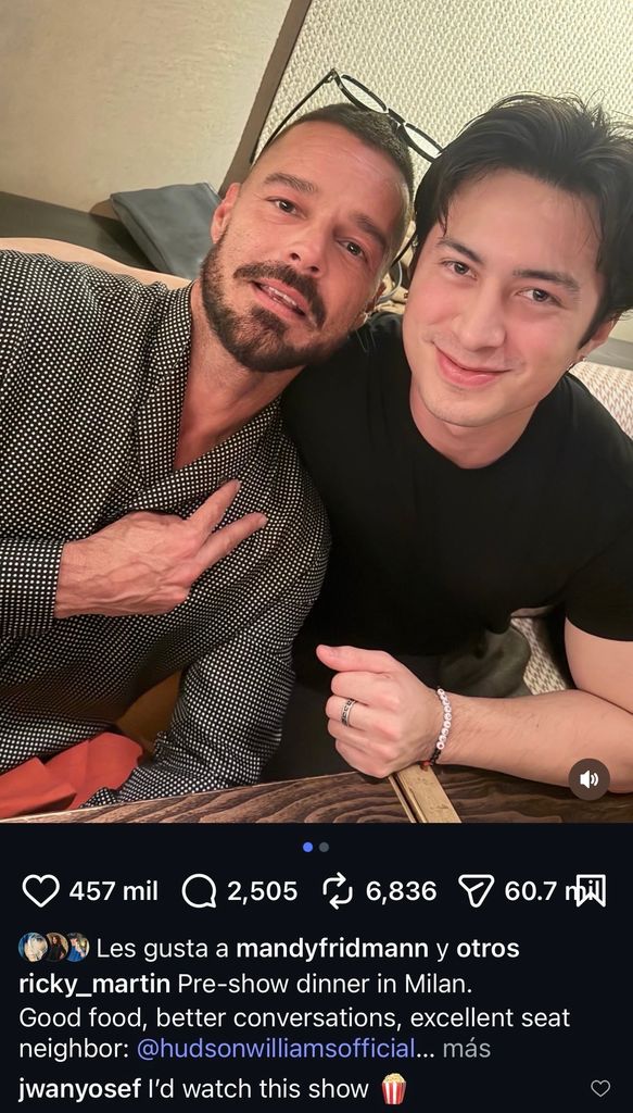 La reacción de Jwan Yosef a la foto de Ricky Martin con Hudson Williams.