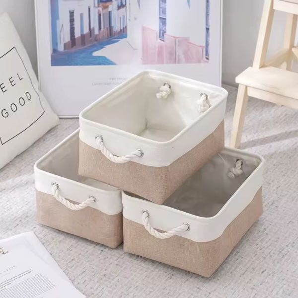 Cesta de Almacenamiento de Tela con Asas de Cuerda Aliexpress