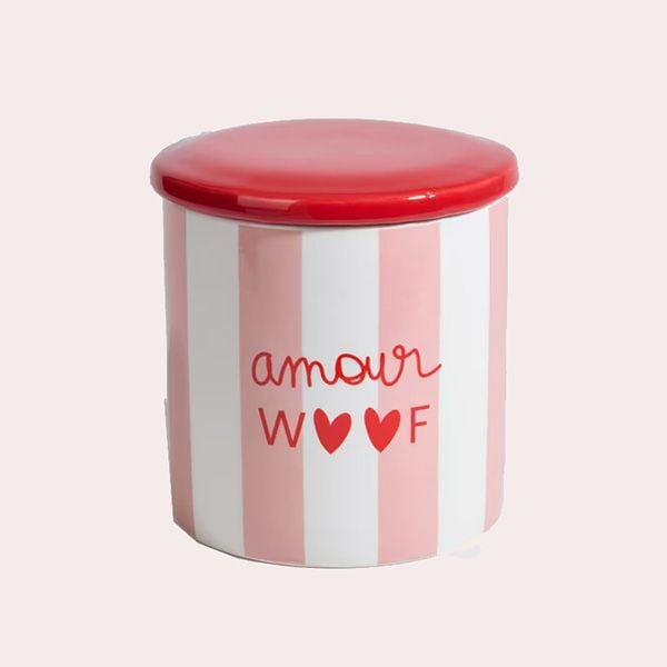 Amour Woof Tarro para Pienso para Perros de Cerámica Rojo Maisons du Monde