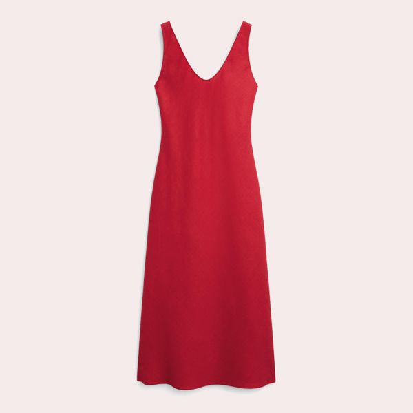 Vestido midi tirantes 100% lino