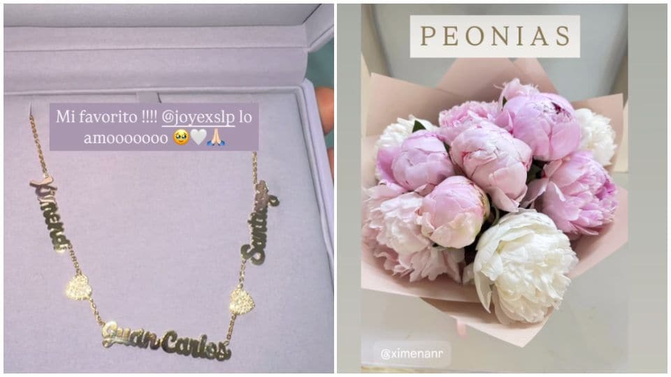 La reina de belleza ha recibido regalos increíbles, como este collar personalizado o un ramo de peonías, sus flores favoritas. 