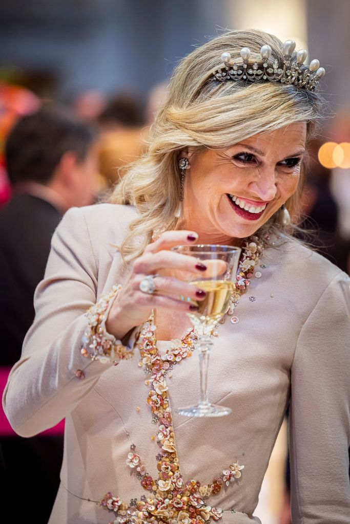 La reina Máxima recupera un vestido de gala de 2010 en la recepción al Cuerpo Diplomático