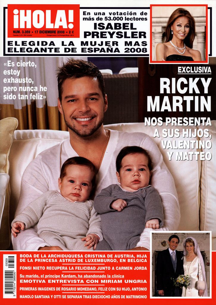 La portada de ¡HOLA! con la que Ricky Martin presentó en exclusiva a Matteo y Valentino cuatro meses después de su nacimiento