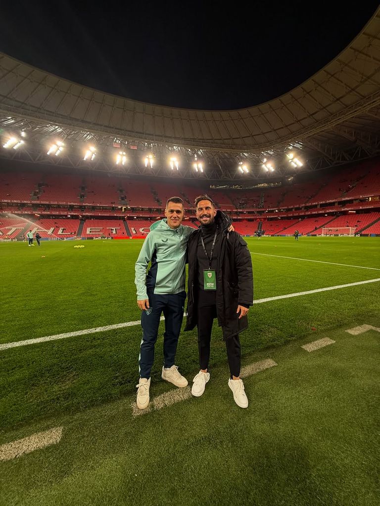 El presentador, en San Mamés, estadio del Athletic Club