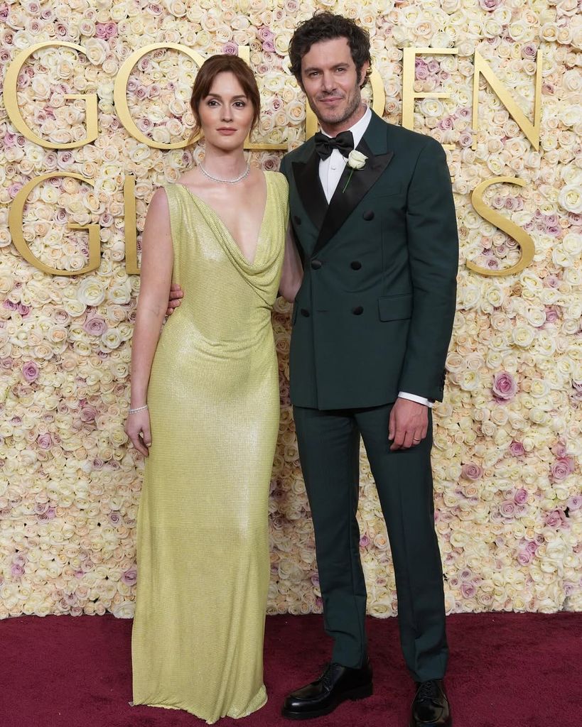 Leighton Meester y Adam Brody el la fiesta de los Globos de Oro