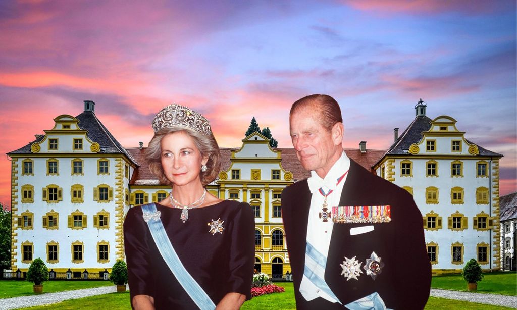 Montaje de la Reina Sofía y el duque de Edimburgo en Salem