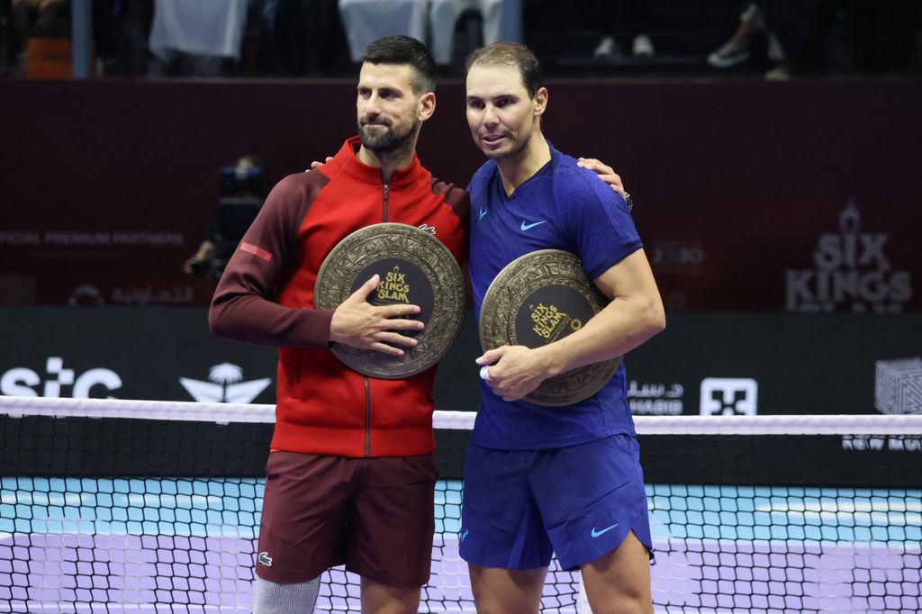 Rafa Nadal junto a su mayor rival, Novak Djokovic