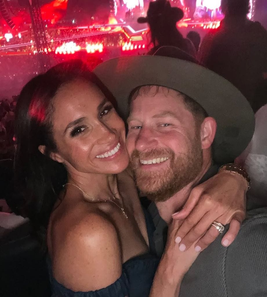 Meghan Markle y el príncipe Harry en un concierto de Beyoncé en mayo de 2025