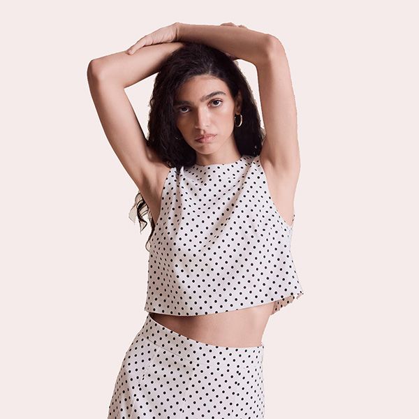 Top Crop con Lino Blanco Easy Wear