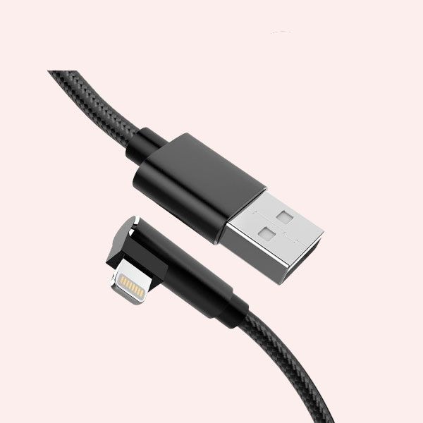 Cable Lightning a USB A en ángulo recto certificado MFi 