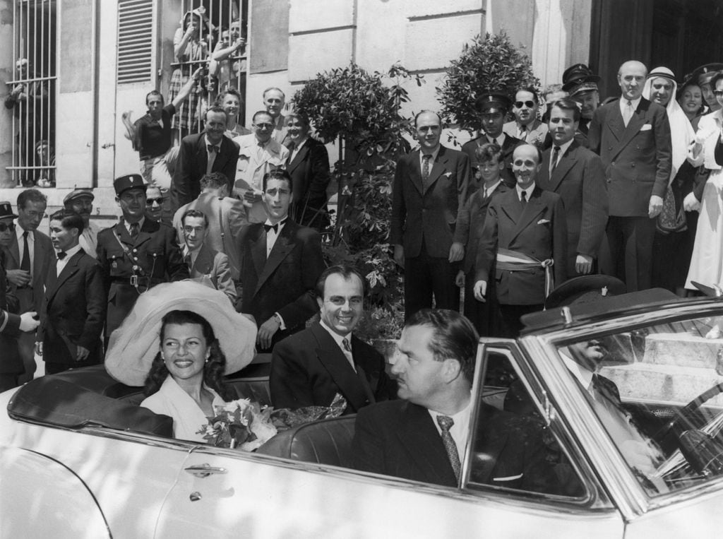 Rita Hayworth y el príncipe Ali Khan el día de su boda