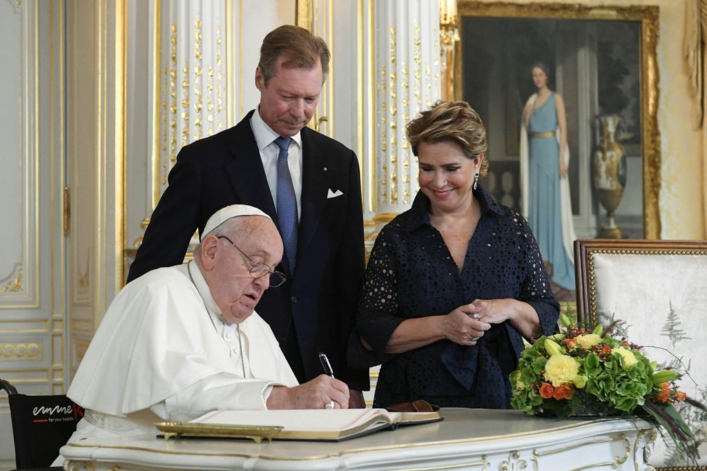 El Papa Francisco con los grandes duques de Luxemburgo
