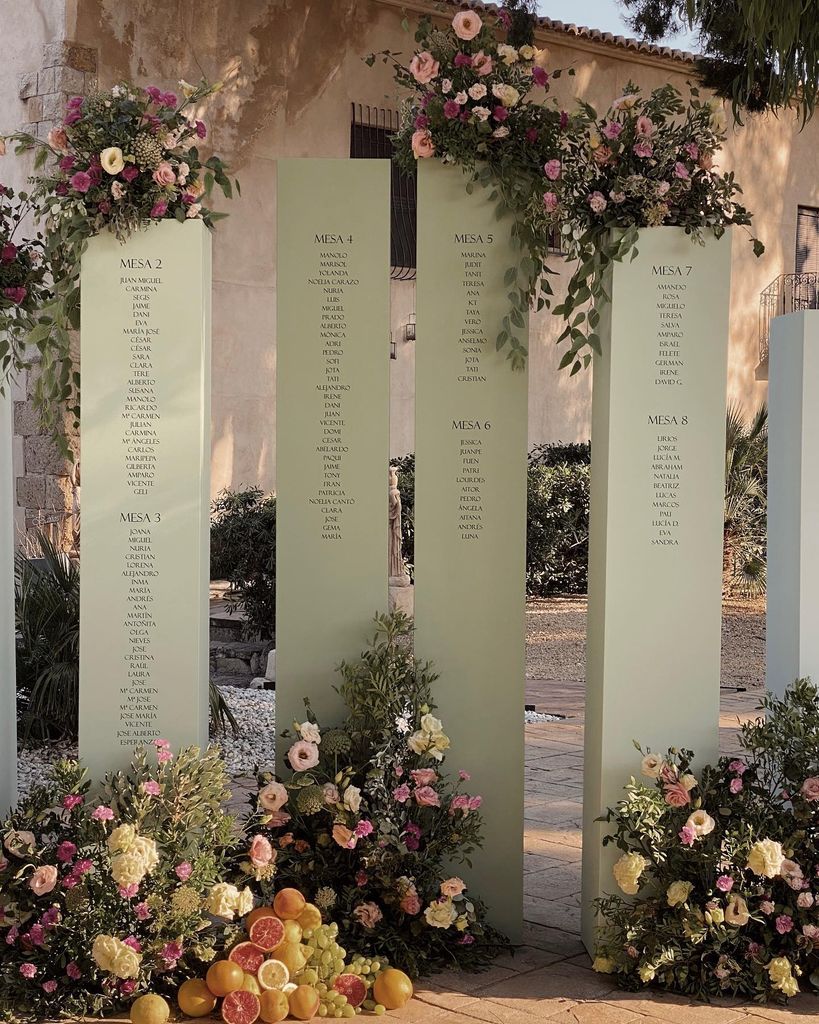 Seating plan frutas y verduras color