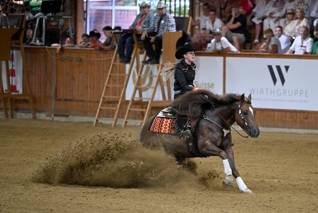 Gina Maria Schumacher en el campeonato mundial de Reining