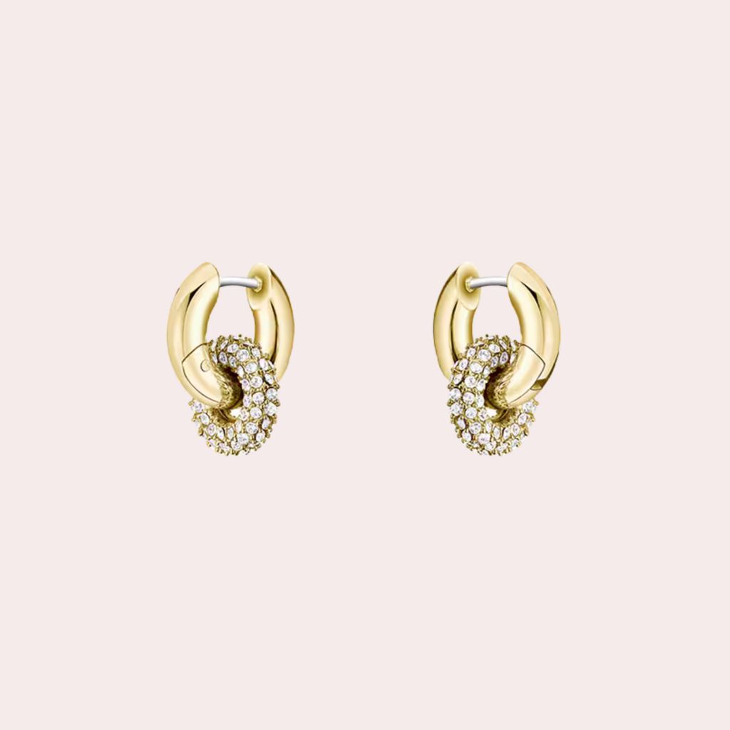 Pendientes Live Precious de acero dorado y cristales