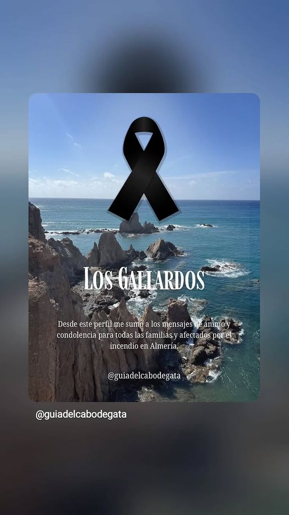 Isabel Jiménez ha publicado una imagen con un crespón negro en señal de luto por las víctimas el incendio de Almería