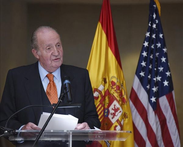 El rey Juan Carlos en el acto de entrega del premio "Bernardo de Gálvez" de la fundación Consejo España-Estados Unidos, celebrado en Washington (Estados Unidos), el pasado 2 de marzo. EFE/ Archivo
