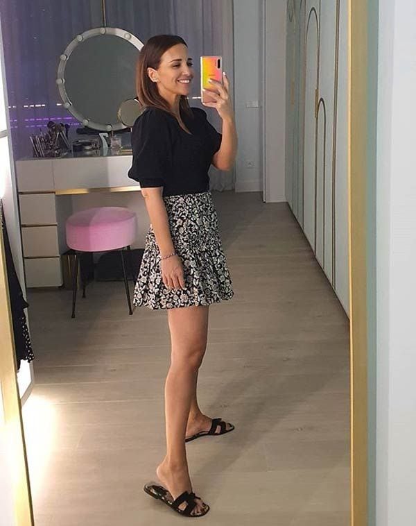 Paula Echevarría con falda de Zara 