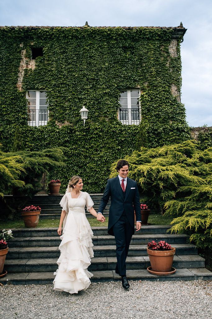 Natalia con vestido de novia de Manuel de Vivar en su boda con Nacho