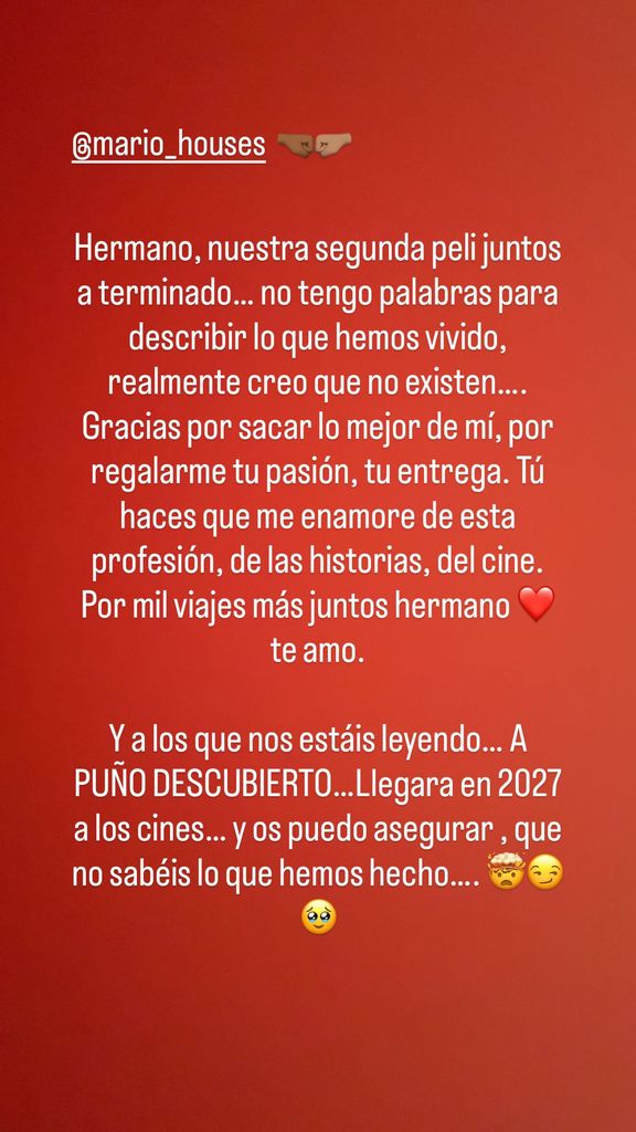 Carta de Óscar Casas a su hermano mayor