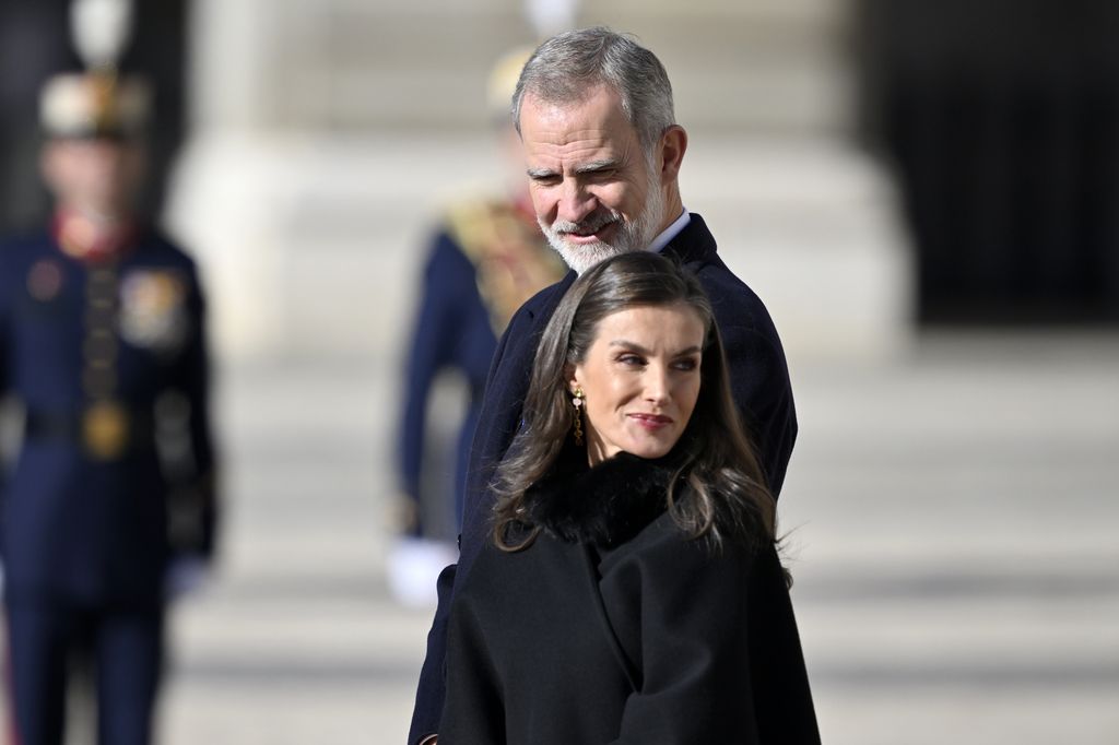 Los reyes Felipe y Letizia durante el recibimiento del presidente de Alemania