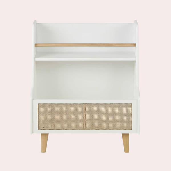 Berlin Estante para Libros Blanco y Mimbre Trenzado Maisons du Monde