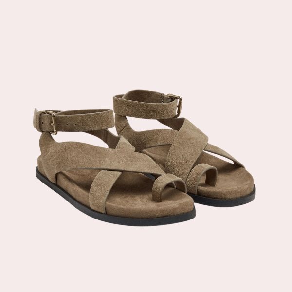 Sandalias planas de piel con tiras cruzadas de Parfois